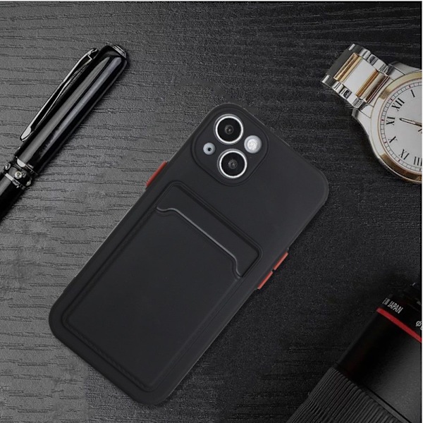 Sort kortholder etui til Iphone 15 Pro/ProMax/Plus - Black IPHONE 15 PRO MAX