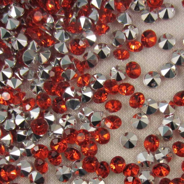 100 pack diamanter röd/metall, dekoration fest jul nyår bröllop Röd , silver