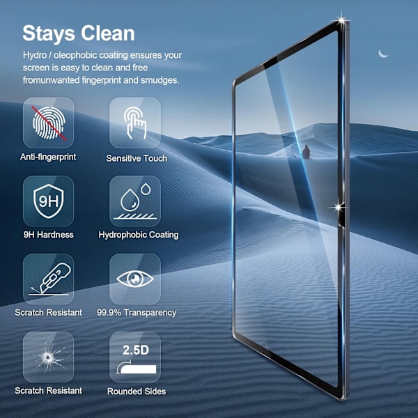 Samsung Galaxy Tab S10+ Plus skärmskydd härdat glas 9H transparent  