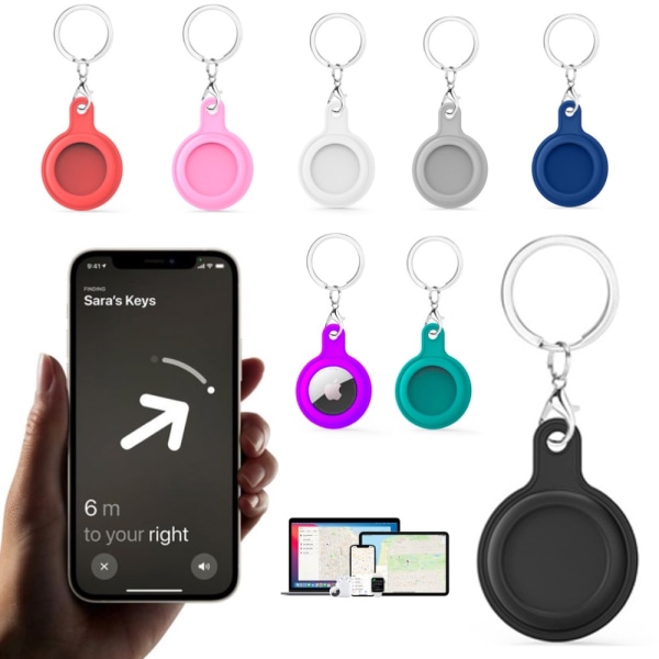AirTag shell nøglering etui finder i Iphone / Ipad - FARVE: PINK