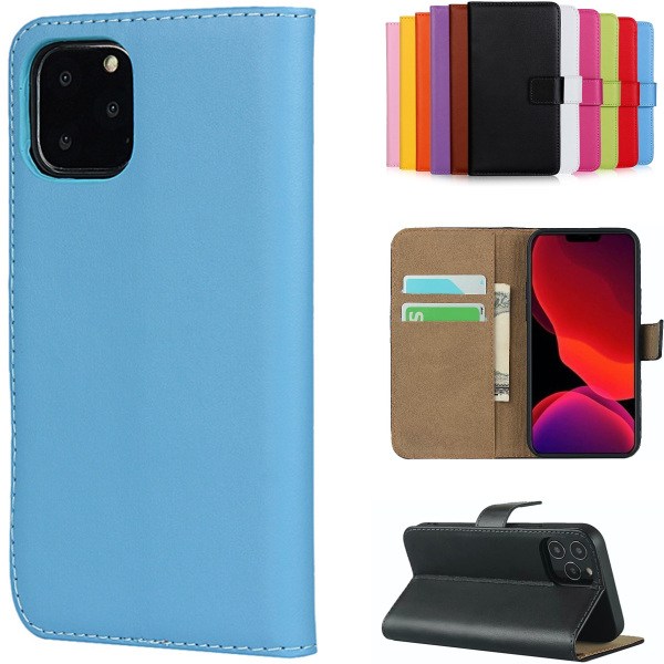 iPhone 12/12 Pro plånboksfodral plånbok fodral skal skydd blå - Blå iPhone 12 / 12 Pro