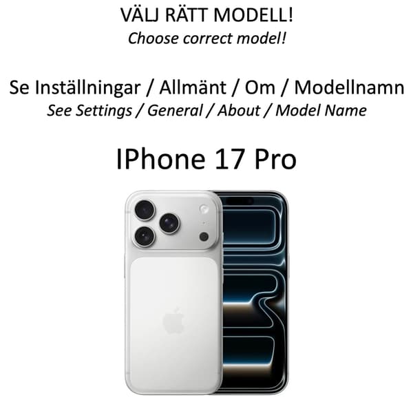 1SWEDEN skal korthållare för iPhone 17 Pro - mobilskal grå GRÅ Iphone 17 Pro