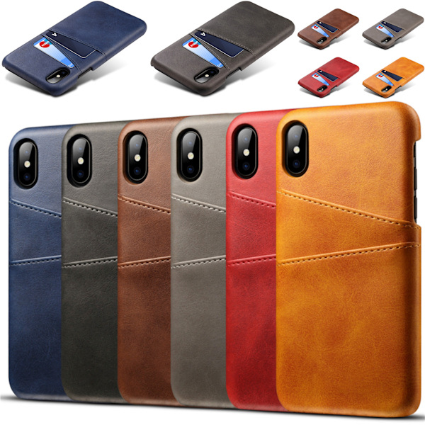 Iphone X/XS beskyttende etui i læder med plads til kort - Mastercard Grå iPhone x/xs