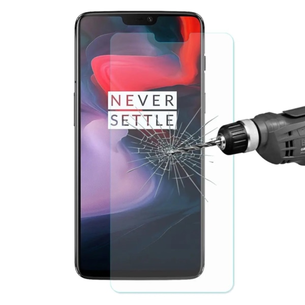 OnePlus 6 skärmskydd 9H passar skal fodral hörlurar - Transparent OnePlus 6