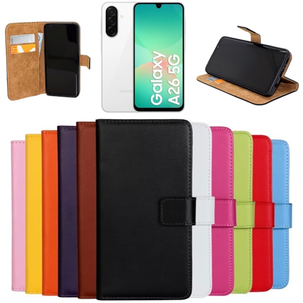 Samsung Galaxy A26 etui pung cover kortholder - Gul SAMSUNG A26