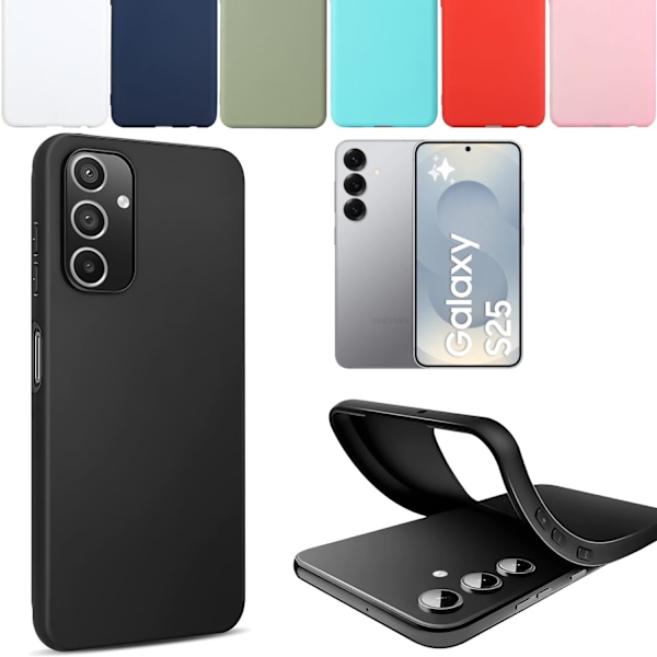 Silikon TPU skal Samsung S25/S255G fodral mobilskal skärmskydd - Rosa Samsung Galaxy S25