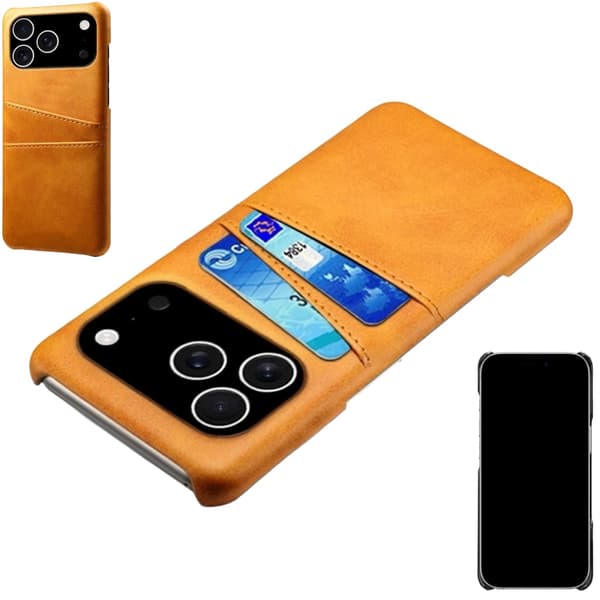 1SWEDEN skal kortholder til iPhone 17 Pro Max - lysebrun LIGHT BROWN Iphone 17 Pro Max