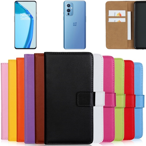 OnePlus 9 wallet shell cover beskyttelse pung cover card sort - Black OnePlus 9