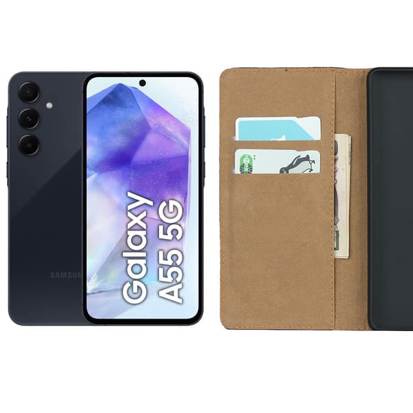 Samsung Galaxy A55 pungetui pung etui cover sort - Sort SAMSUNG A55 5G