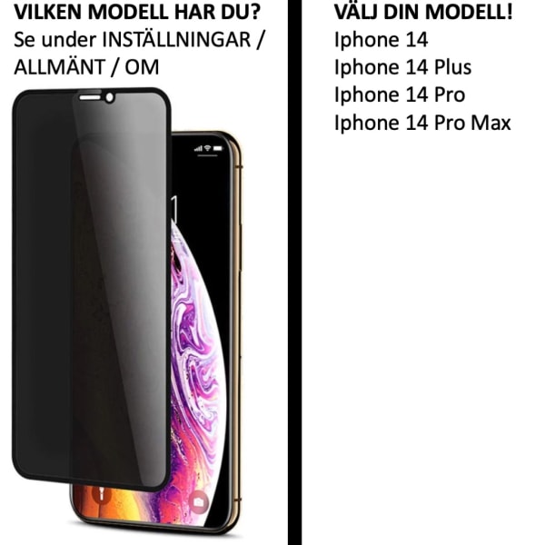 Iphone 14 Pro/ProMax/Plus/kotelo näytönsuojan yksityisyys - Transparent Iphone 14
