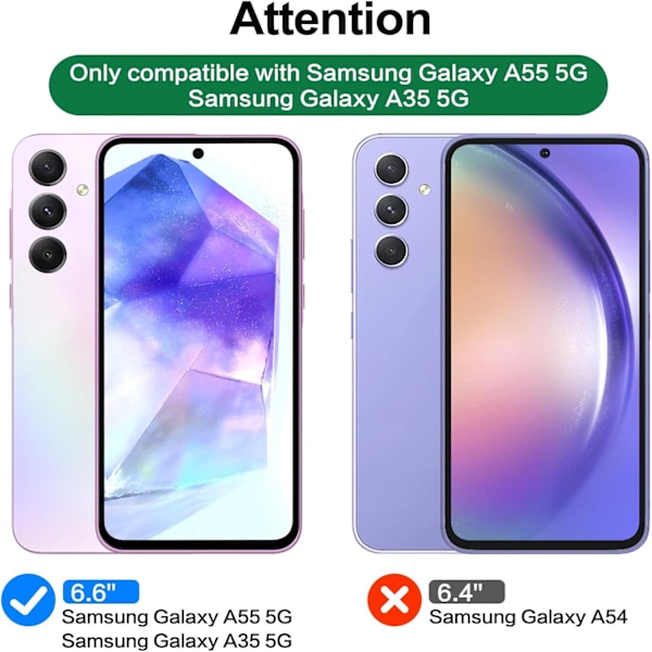 3-pakkia Samsung Galaxy A55 Tempered Glass -näytönsuojia Premium läpinäkyvä