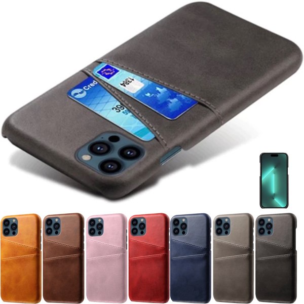 Kortholder til iPhone 15 Pro - Etui med plads til kort og oplader Sort iPhone 15 Pro