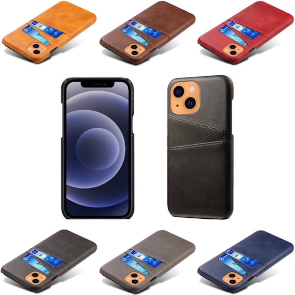 Kortholder til iPhone 13 - Mobilcover med plads til oplader og høretelefoner Sort iPhone 13