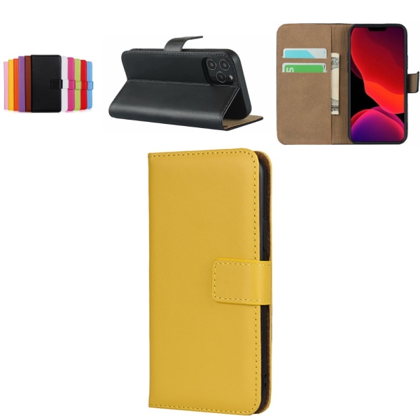 iPhone 13 Pro/ProMax/mini skal plånboksfodral korthållare - Gul Iphone 13 Pro Max