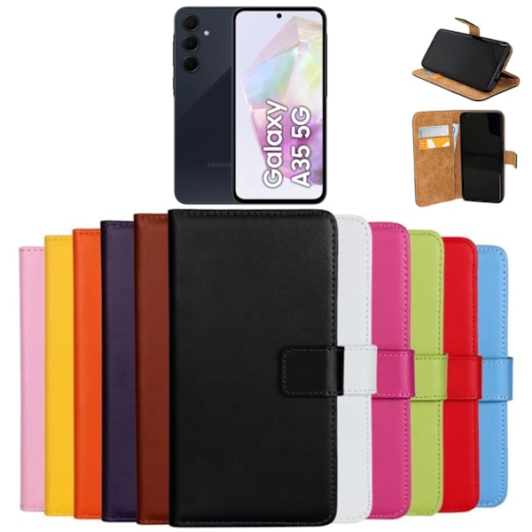 Samsung Galaxy A35 etui pung cover kortholder - Gul SAMSUNG A35