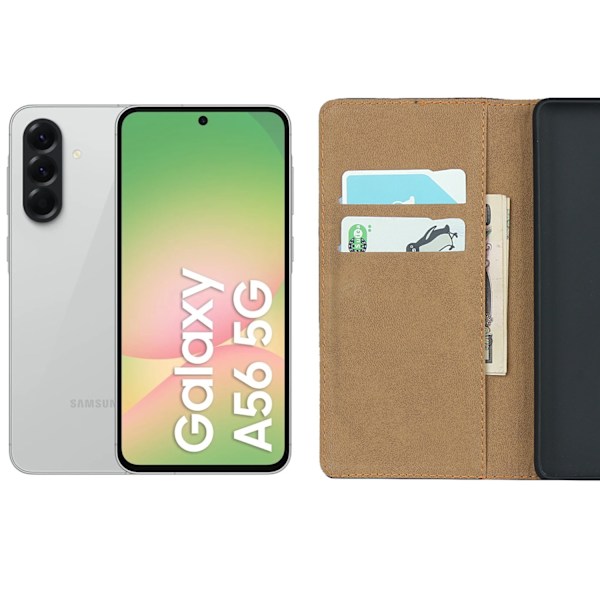 Samsung Galaxy A56 etui pung cover kortholder - Lilla SAMSUNG A56