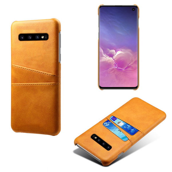 Samsung S10 beskyttende etui cover læder kort vis amex mastercard - Blå Samsung Galaxy S10