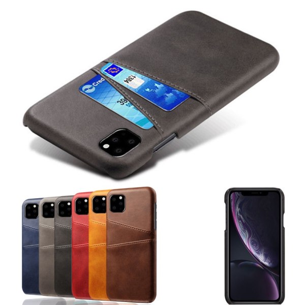 Kortholder Iphone 11 Pro Cover Mobiltelefon Taske Holder Oplader Hovedtelefoner - Mørkebrun iPhone 11 Pro