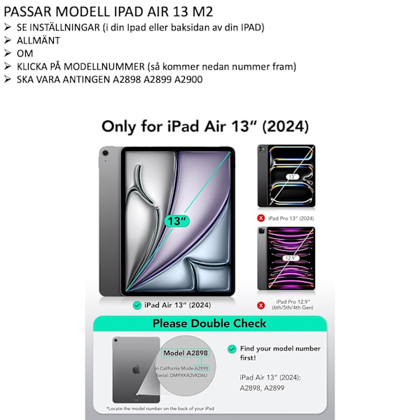 iPad Air 13 tommer M2 2024 skærmbeskytter hærdet glas 9H gennemsigtig  