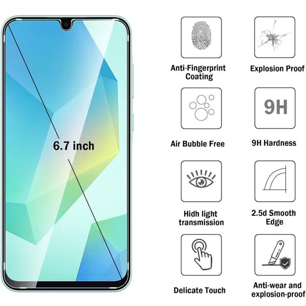 2-Pack Samsung Galaxy A16 Skärmskydd Härdat Glas Premium