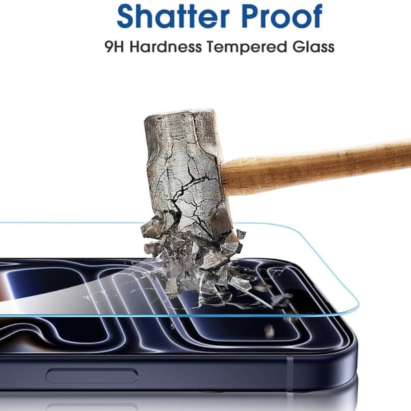 3-pakkaus Iphone 17 Pro -näytönsuoja karkaistua lasia, premium Transparent
