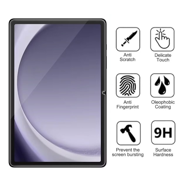 Samsung Galaxy Tab A9+ Plus skärmskydd härdat glas 9H transparent  