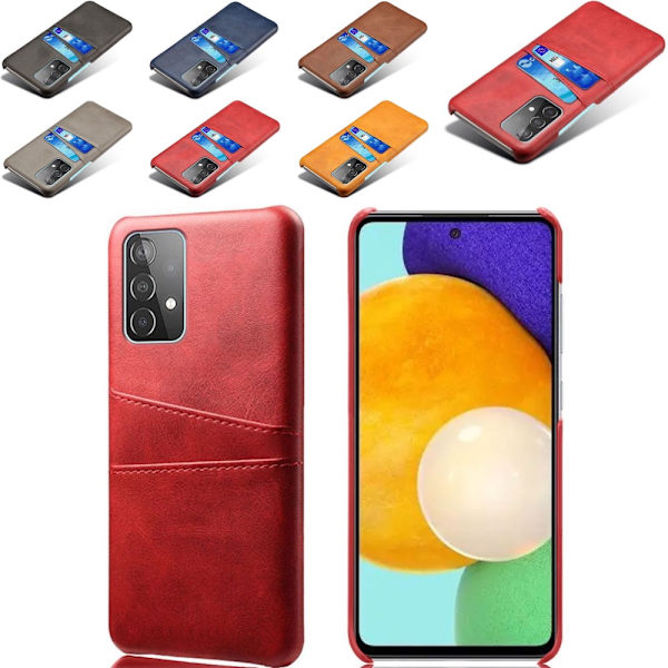 Kortholder Samsung A52/A52s skal mobilcover hul til oplader - Rød Samsung Galaxy A52/A52s 5G 4G