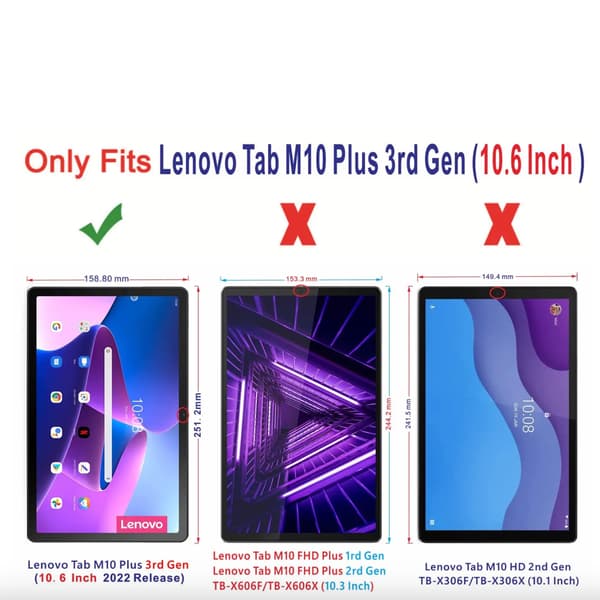 Lenovo Tab M10 Plus gen 3 10,6\" näytönsuoja Transparent