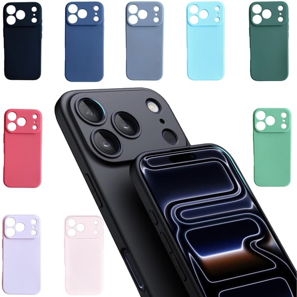 Iphone 17 Pro skal mobilskal silikone / TPU - VÆLG: BLACK IPHONE 17 PRO