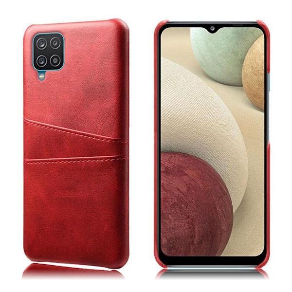 Kortholder Samsung A12 cover mobilcover hul til oplader hovedtelefoner - Rød Samsung Galaxy A12