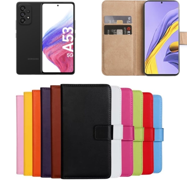 Samsung Galaxy A53 5G plånboksfodral mobilskal - VÄLJ: RÖD  