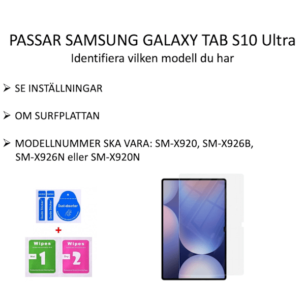 Samsung Galaxy Tab S10 Ultra -näytönsuoja karkaistu lasi 9H läpinäkyvä  