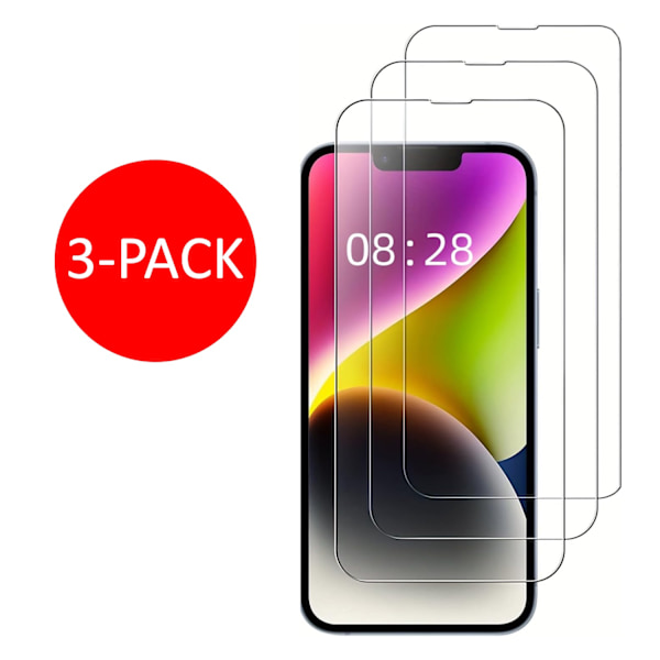 3-pakkaus iPhone 14 -näytönsuoja karkaistua lasia, Premium läpinäkyvä