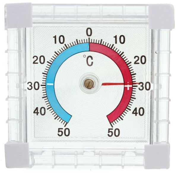 Utetermometer fäst på fönsterrutan termometer transparent