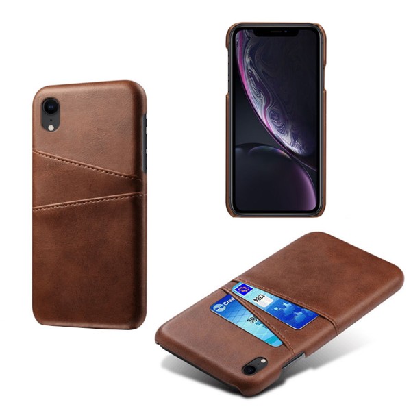 Iphone XR etui kortholder - light brown / beige