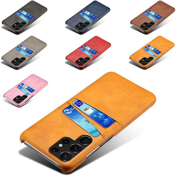 Kortholder Samsung S23 Ultra cover mobilcover i oplader hovedtelefoner - Pink Samsung Galaxy S23 Ultra