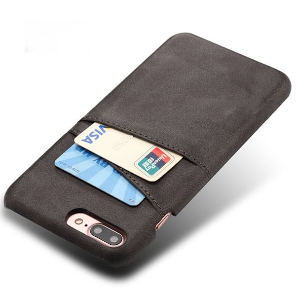 Iphone 7 Plus 8 Plus + beskyttende etui cover kort visum mastercard - Sort iPhone 7+/8+