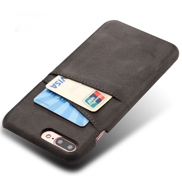 Iphone 7 Plus 8 Plus + skydd skal fodral kort visa mastercard - Svart iPhone 7+/8+