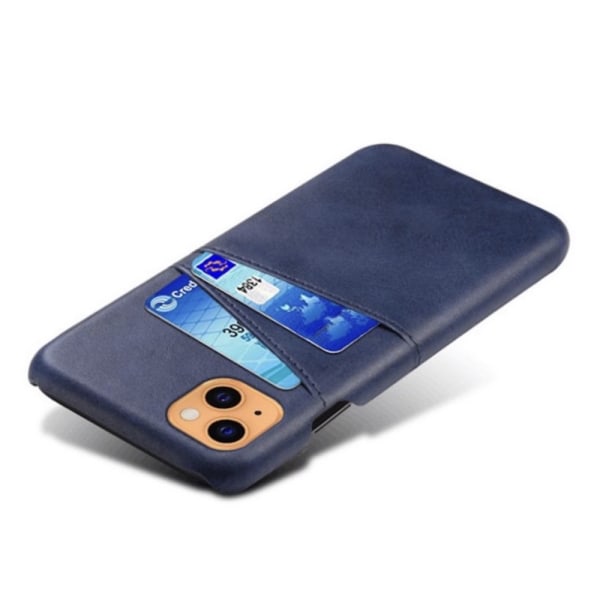 Kortholder til iPhone 14 cover mobilcover udskæring til oplader hovedtelefoner - Blue iPhone 14