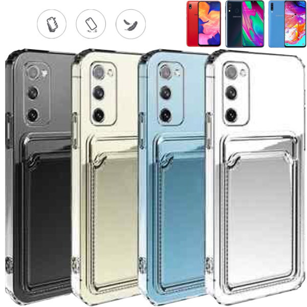 Samsung Galaxy A70/A50/A40/A10 skal fodral korthållare slot - Transparent A10 Samsung Galaxy