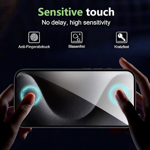 iPhone 16 - (2-Pack) Skärmskydd Premium med Installationsram