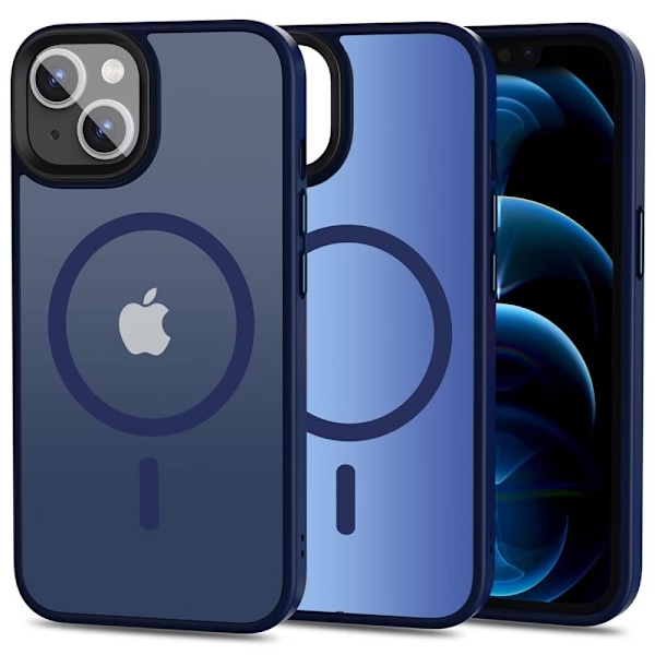 iPhone 15 - Skal MagSafe MagMat Frostad Matt Blå Blue