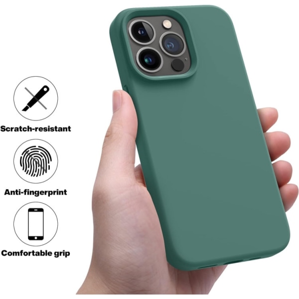 iPhone 14 Pro - Gummibelagt Silikon Skal Skin Pro® Army Grön Green 14 Pro
