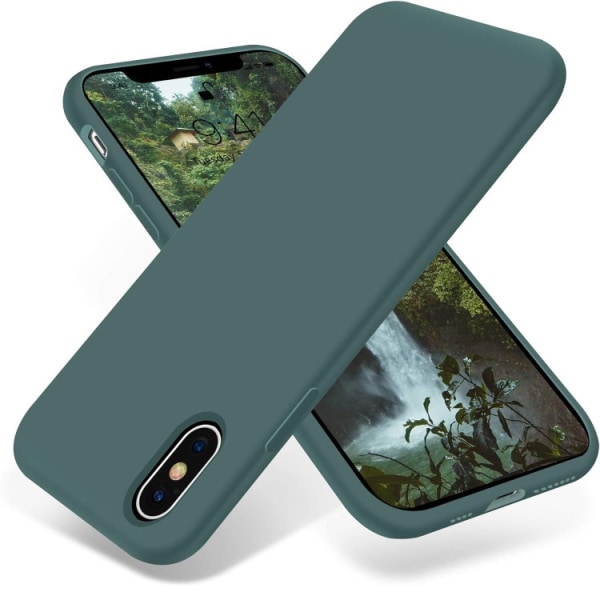 iPhone XR - Gummibelagt Stöttåligt Silikon Skal Grön Green