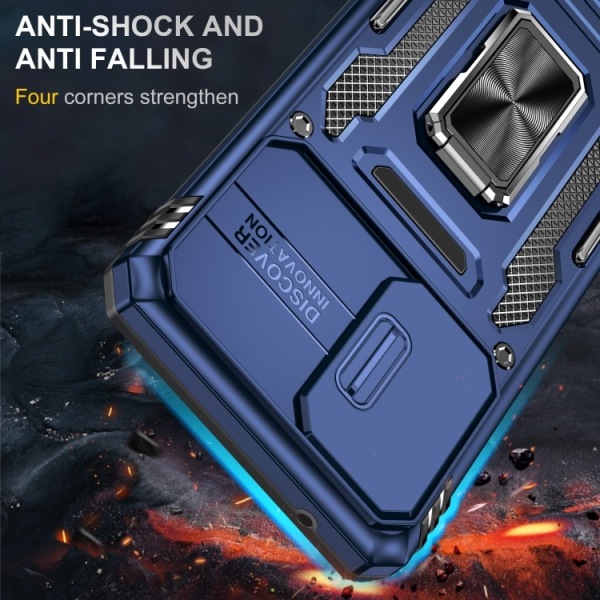Samsung A52/A52s - Skal Kameraskydd Hybrid Ringhållare Blå Blue Samsung Galaxy A52/A52s