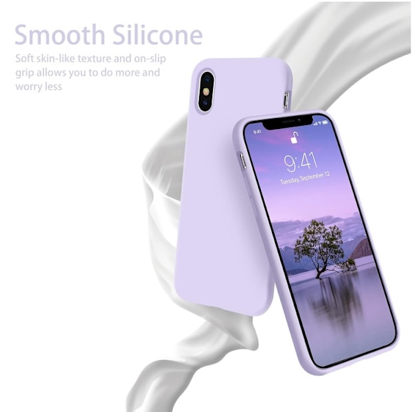 iPhone X/XS - Gummibelagt Stöttåligt Silikon Skal Lila Purple