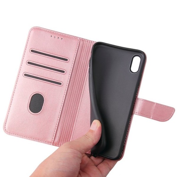 iPhone X/XS - Solid 4-FACK Läderfodral Roséguld Apple iPhone X/XS