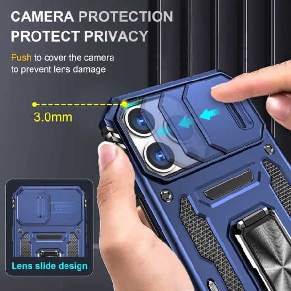 iPhone 13 Pro Max - Skal CamShield / Kameraskydd Stöttåligt Blå Apple iPhone 13 Pro Max