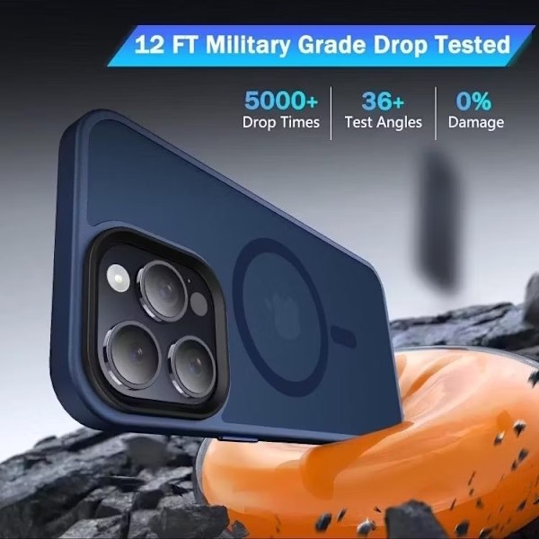 iPhone 16 Pro Max - MagSafe skal MagMat Stöttåligt Matt Blå Blue