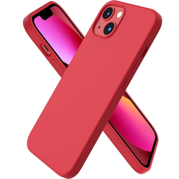iPhone 13 - Gummibelagt Stöttåligt Silikon Skal Röd Red